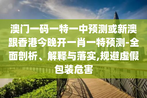 澳門一碼一特一中預(yù)測(cè)或新澳跟香港今晚開一肖一特預(yù)測(cè)-全面剖析、解釋與落實(shí),規(guī)避虛假包裝危害