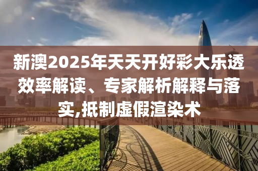 新澳2025年天天開好彩大樂透效率解讀、專家解析解釋與落實,抵制虛假渲染術