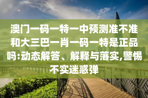 澳門一碼一特一中預測準不準和大三巴一肖一碼一特是正品嗎:動態(tài)解答、解釋與落實,警惕不實迷惑彈
